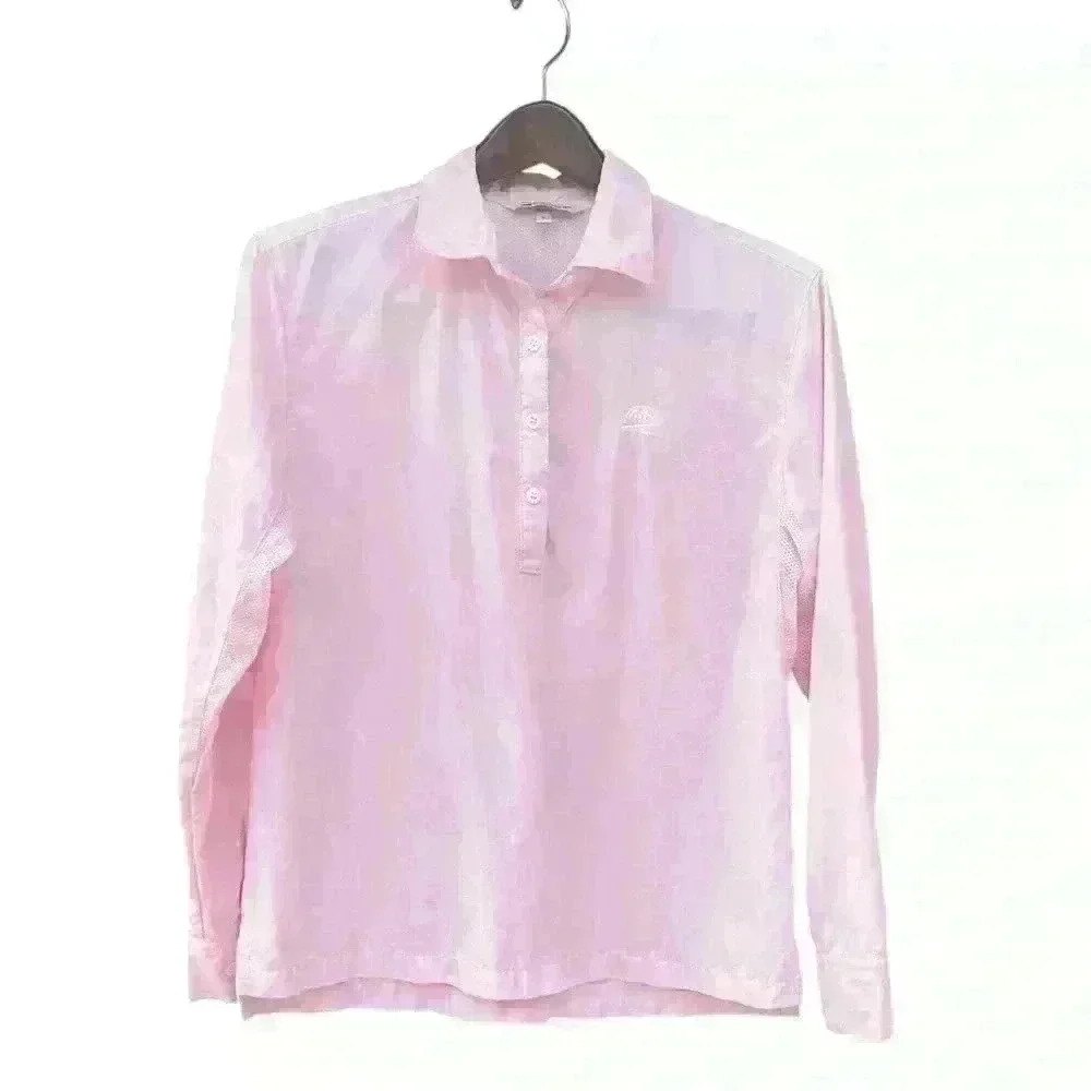 Solumbra Women's Button-Up Shirt UV Fishing Nylon Vented Pink Sz Small